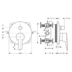 Ideal Standard Connect Blue Badearmatur, Unterputz -DuschWelt Geschaft a5802aa connect blue wannenarmatur ideal standard 1072744