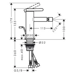 AXOR One Einhebel-Bidetmischer Mit Zugstangen-Ablaufgarnitur