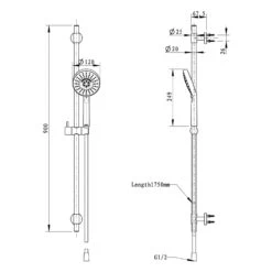 Bravat Brause-Stangenset 90 Cm
