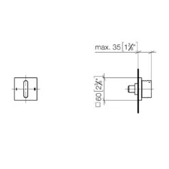 Dornbracht CL.1 Unterputz-Zweiwege-Umstellung, Griff Geriffelt