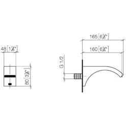 Dornbracht CYO Waschtisch-Wand-Auslauf Ohne Ablaufgarnitur, Ausladung 16 Cm -DuschWelt Geschaft dornbracht cyo waschtisch wand auslauf ohne 9569057