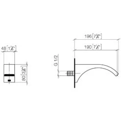 Dornbracht CYO Waschtisch-Wand-Auslauf Ohne Ablaufgarnitur, Ausladung 19 Cm
