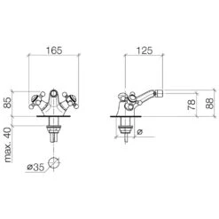 Dornbracht Madison Bidet-Einlochbatterie