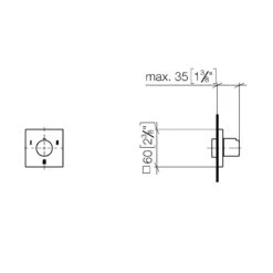 Dornbracht Symetrics UP-Dreiwege-Umstellung, Griff Mit Kurzer Nase