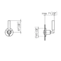 Dornbracht TARA UP-Dreiwege-Umstellung Mit Hebelgriff