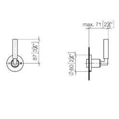 Dornbracht TARA UP-Zweiwege-Umstellung Mit Hebelgriff