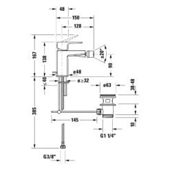 Duravit Manhattan Einhebel-Bidetmischer Mit Zugstangen-Ablaufgarnitur -DuschWelt Geschaft duravit badarmaturen manhatten bidet manhattan einhebel 12300493