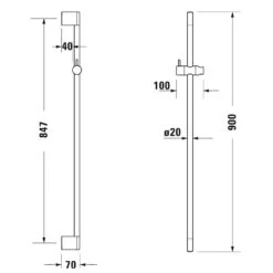 Duravit Brausestange 90 Cm