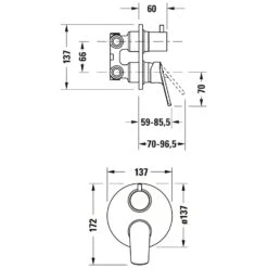 Duravit No. 1 Einhebel-Wannenmischer Unterputz Mit Grundkörper -DuschWelt Geschaft duravit no 1 badarmaturen wanne einhebel 6463088