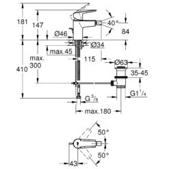 GROHE Start Einhand-Bidetbatterie -DuschWelt Geschaft grohe badarmaturen start bidet einhand bidetbatterie 4521080
