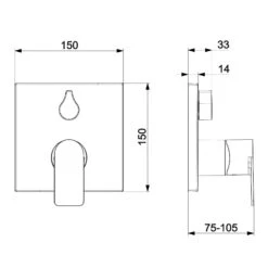 Hansa HANSASTELA Fertigmontageset Für Wanne/Brause, Rosette Eckig