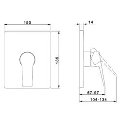 Hansa HANSATWIST Einhand-Brause-Fertigset, Rosette Eckig