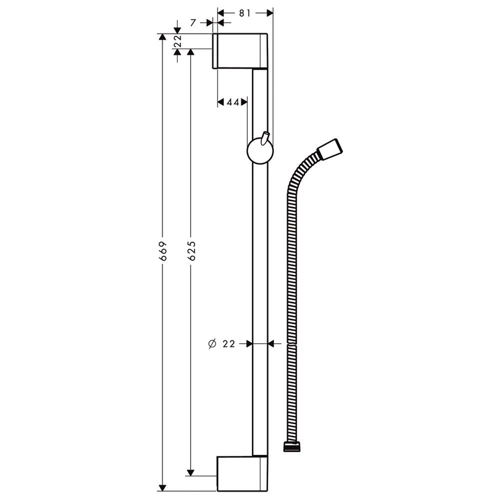 Hansgrohe Unica Crometta Brausenstange 65 Cm 4 Hansgrohe Unica Crometta Brausenstange 65 Cm – Bild 2