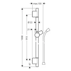 Hansgrohe Unica S Puro Brausenstange 90 Cm