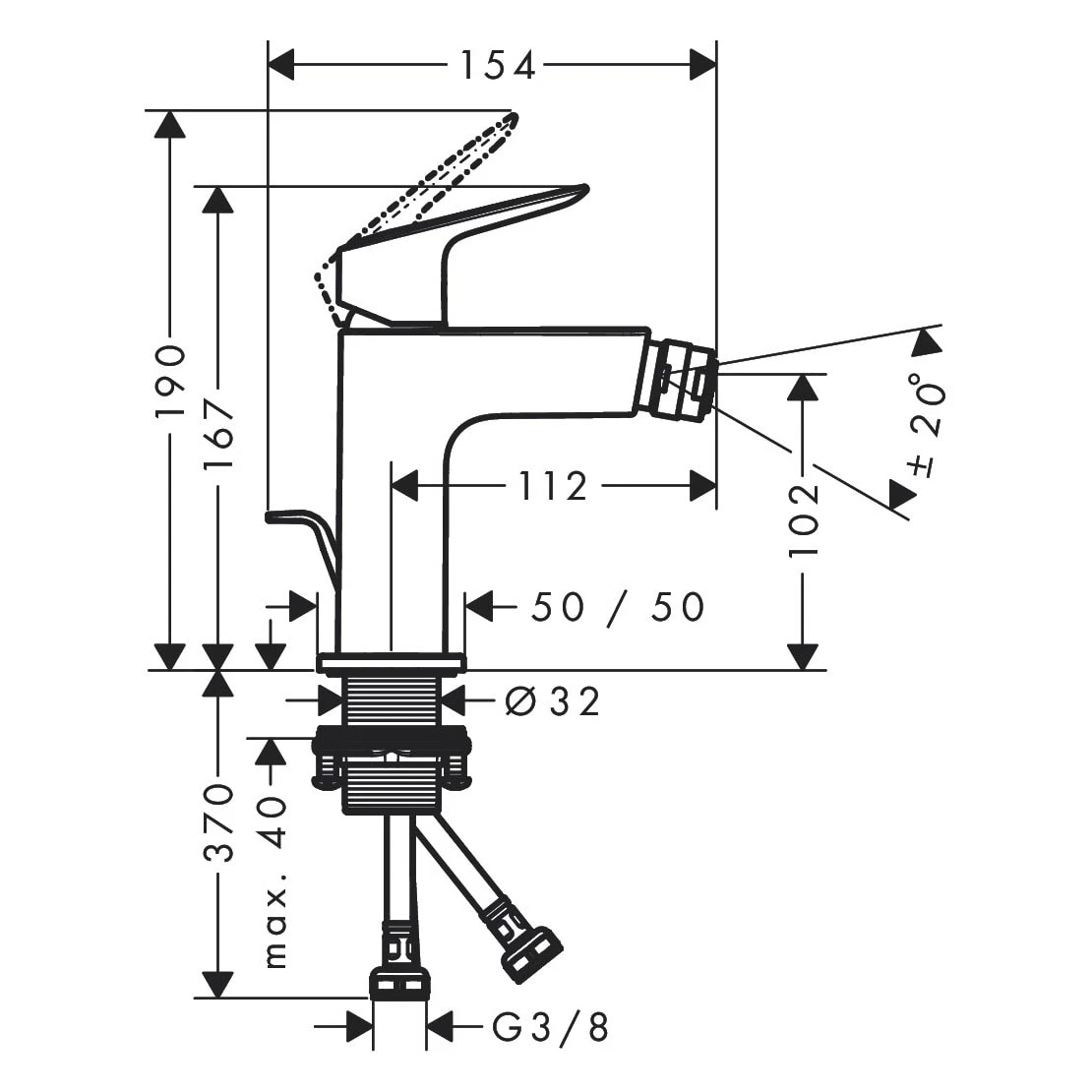 Hansgrohe Logis Einhebel Bidetarmatur 110 Fine 4 Hansgrohe Logis Einhebel Bidetarmatur 110 Fine – Bild 2