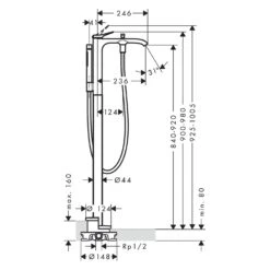 Hansgrohe Vivenis Einhebel-Wannenarmatur Bodenstehend