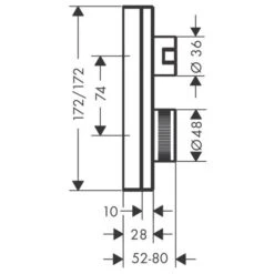 AXOR Edge Thermostat Unterputz Mit Ab- Und Umstellventil - Diamantenschliff
