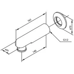 Damixa Auslauf Mit 1/2" Anschlussgewinde Mit Umstellung