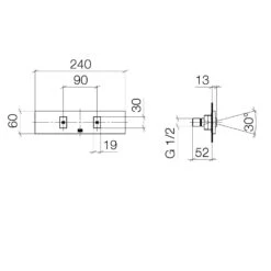 Dornbracht CL.1 Water FAN Horizontal UP-Seitenbrause