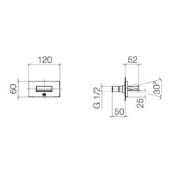 Dornbracht CL.1 Water Curve UP-Seitenbrause