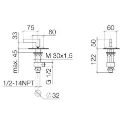 Dornbracht CL.1 Seitenventil, Linksschließend, Kalt