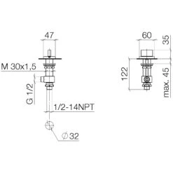 Dornbracht CL.1 Seitenventil Linksschließend -DuschWelt Geschaft hersteller dornbracht cl 1 waschtisch seitenventil 8583028