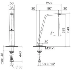Dornbracht CL.1 Waschtisch-Stand-Auslauf, Ausladung 20 Cm -DuschWelt Geschaft hersteller dornbracht cl 1 waschtisch stand 752375
