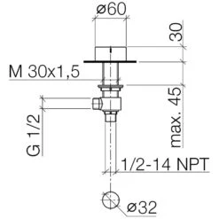 Dornbracht Seitenventil Rechtsschließend Kalt