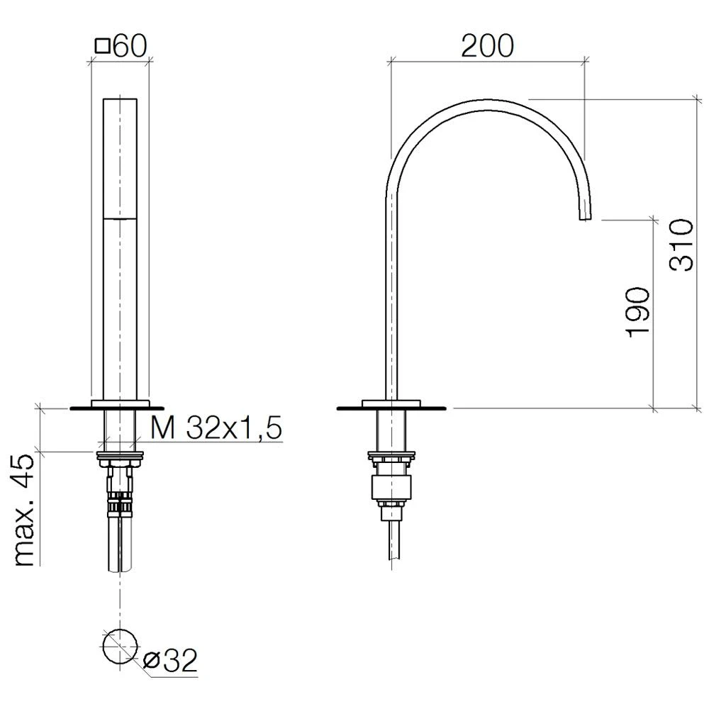Dornbracht MEM Waschtisch-Stand-Auslauf Ausladung 20 Cm Mit Ablaufgarnitur 3 Dornbracht MEM Waschtisch-Stand-Auslauf Ausladung 20 Cm Mit Ablaufgarnitur