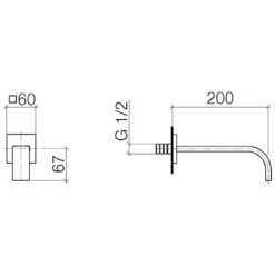 Dornbracht MEM Waschtisch-Wand-Auslauf Ausladung 20 Cm