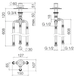 Dornbracht Meta Zweiwege-Umstellung Für Wannenrand-/ Fließenrandmontage