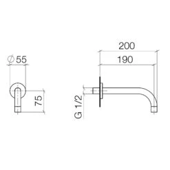 Dornbracht Meta Waschtisch-Wand-Auslauf Ohne Ablaufgarnitur