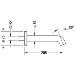 Duravit C.1 Wanneneinlauf 20,5 Cm Mit Runder Rosette -DuschWelt Geschaft hersteller duravit badarmaturen c 1 wanne 1248275