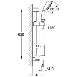 GROHE Tempesta Rustic 100 Brausestangenset 4 Strahlarten
