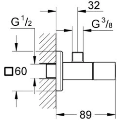 GROHE Eurocube Eckventil, DN15