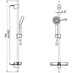 Hansa HANSABASICJET Wandstangen-Set 92 Cm