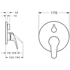 Hansa HANSAMIX Einhand-Wannen-Funktionseinheit, Rosette Rund