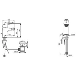 Hansa HANSAPINTO Einhand-Einlochbatterie Für Sitzwaschbecken Mit Zugstangen-Ablaufgarnitur