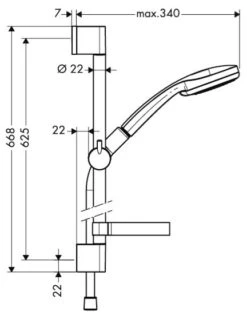 Hansgrohe Croma 100 1jet/Unica'C Set 65 Cm DN15