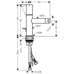 AXOR Uno Einhebel-Bidetmischer Mit Zerogriff Und Ablaufgarnitur