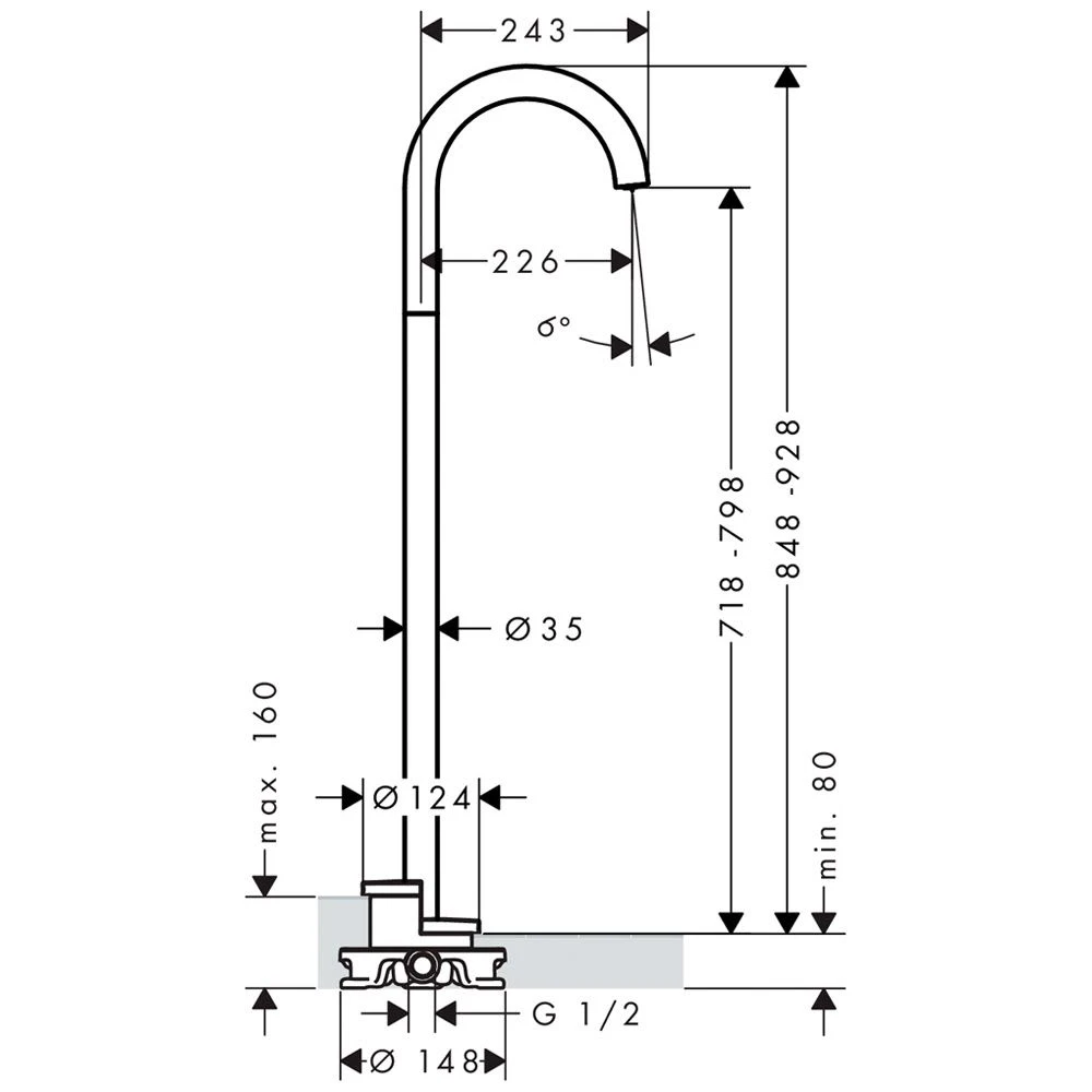 AXOR Uno Wanneneinlauf Bodenstehend Mit Gebogenem Auslauf 3 AXOR Uno Wanneneinlauf Bodenstehend Mit Gebogenem Auslauf