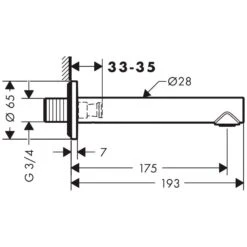 AXOR Uno Wanneneinlauf Mit Geradem Auslauf