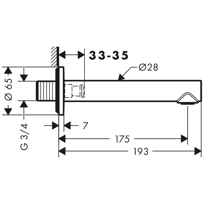 AXOR Uno Wanneneinlauf Mit Geradem Auslauf 3 AXOR Uno Wanneneinlauf Mit Geradem Auslauf
