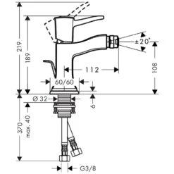 Hansgrohe Metropol Classic Einhebel-Bidetmischer Mit Hebelgriff Und Ablaufgarnitur