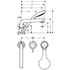 Hansgrohe Talis S 3-Loch Einhebel-Wannenrandmischer