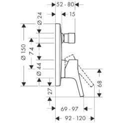 Hansgrohe Talis S Einhebel-Wannenmischer UP