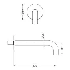 Herzbach DEEP IX Wandauslauf Ausladung 21 Cm