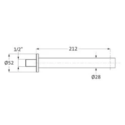 Herzbach DESIGN IX PVD BRASS STEEL Wandauslauf 21,2 Cm