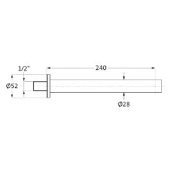 Herzbach DESIGN IX PVD BRASS STEEL Wandauslauf 24 Cm