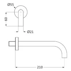 Herzbach Wandauslauf Ausladung 21 Cm